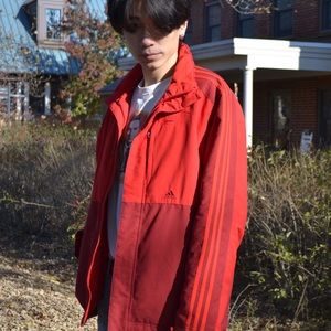Red down Adidas jacket
